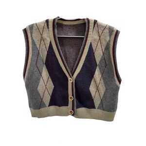 SHEIN Argyle Knit Vest Great for Layering